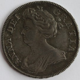 HALF CROWNS 1707  ANNE PLAIN SEPTIMO GEF