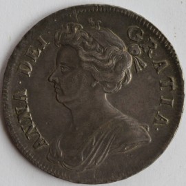 HALF CROWNS 1709  ANNE PLAIN OCTAVO NEF