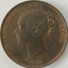 PENNIES 1853  VICTORIA ORN TRIDENT DEF : FAR COLON UNC T