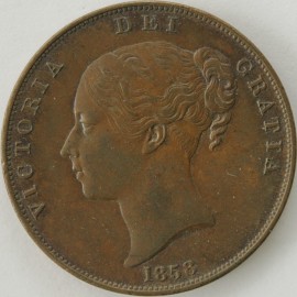 PENNIES 1858  VICTORIA NO WW I OVER SMALL I GEF