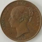 PENNIES 1859  VICTORIA LARGE DATE SCARCE GEF