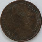 PENNIES 1869  VICTORIA EXTREMELY RARE VF/NVF