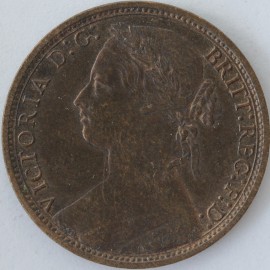 PENNIES 1875  VICTORIA WIDE DATE F82 GEF