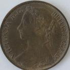 PENNIES 1876 H VICTORIA NARROW DATE F89 UNC.T.