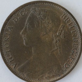 PENNIES 1876 H VICTORIA NARROW DATE F89 UNC.T.