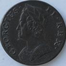 HALFPENCE 1745  GEORGE II SCARCE GVF