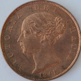 Halfpence 1841  VICTORIA AS STRUCK  FULL LUS