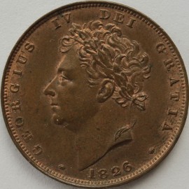 FARTHINGS 1826  GEORGE IV 2ND HEAD UNC T.