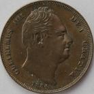 FARTHINGS 1834  WILLIAM IV INCUSE LINE IN SALTIRE EF