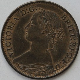 FARTHINGS 1865  VICTORIA LARGE 8 UNC T