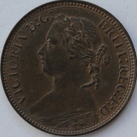 FARTHINGS 1875 H VICTORIA 4 BERRIES F532 UNC T.
