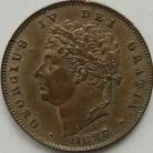 THIRD FARTHINGS 1827  GEORGE IV       NUNC LUS