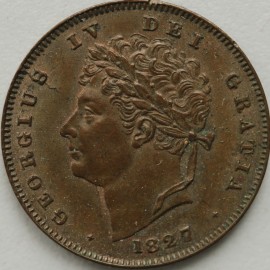 THIRD FARTHINGS 1827  GEORGE IV       NUNC LUS