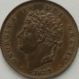 THIRD FARTHINGS 1827  GEORGE IV  GEF