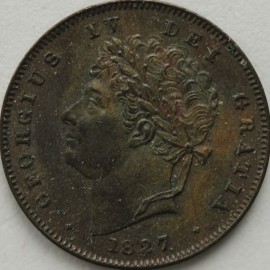 THIRD FARTHINGS 1827  GEORGE IV  NEF