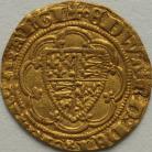 HAMMERED GOLD 1361 -1369 EDWARD III QUARTER NOBLE TREATY PERIOD ANNULET BEFORE EDWARD REVERSE LIS IN CENTRE MM CROSS POTENT (5) GVF