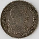 CROWNS 1673  CHARLES II 3RD BUST V QUINTO GVF